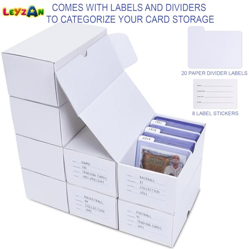 Trading Card Storage Box for toploader, 8-Pack•100 Count Cardboard Top Loaders Storage Box with Dividers & Labels for TCG/Magic/Mtg Organizer and Collection, 7 INCH - size: 8 piece 7in for Toploader