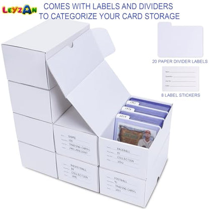 Trading Card Storage Box for toploader, 8-Pack•100 Count Cardboard Top Loaders Storage Box with Dividers & Labels for TCG/Magic/Mtg Organizer and Collection, 7 INCH - size: 8 piece 7in for Toploader