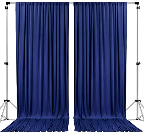 AK TRADING CO. 10 feet x 8 feet IFR Polyester Backdrop Drapes Curtains Panels with Rod Pockets - Wedding Ceremony Party Home Window Decorations - Navy Blue - color: Navy Blue