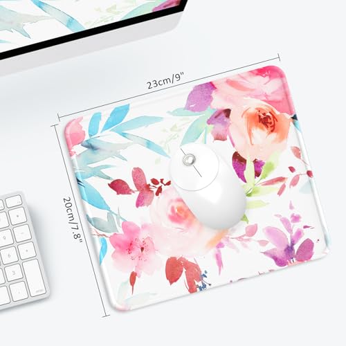 eulps Mouse Pad with Stitched Edge, Multiple Patterns Computer Mouse Pads with Non-Slip Rubber Base, Washable Cloth Mousepad, for Gaming, Laptop, PC (Pastel Bloom) - color: 30Pastel Bloom