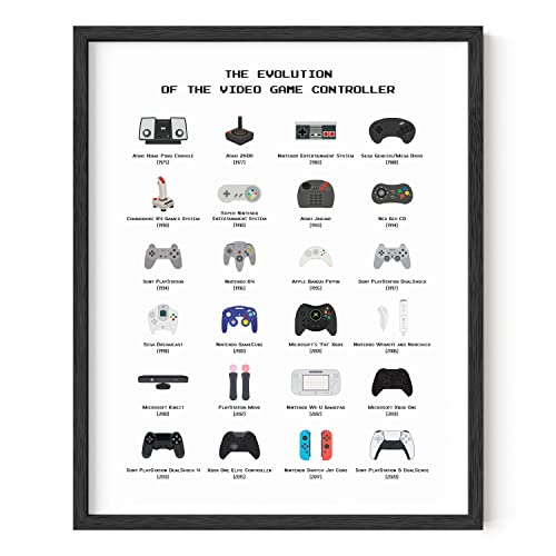 HAUS AND HUES Retro Video Game Posters for Walls Video Game Wall Art and Gamer Poster | Gamer Decor for Boys Room | Gamer Wall Art (Controller, 16x20 Black Framed) - color: Controller, size: 16"L x 20"W, style: Black Framed