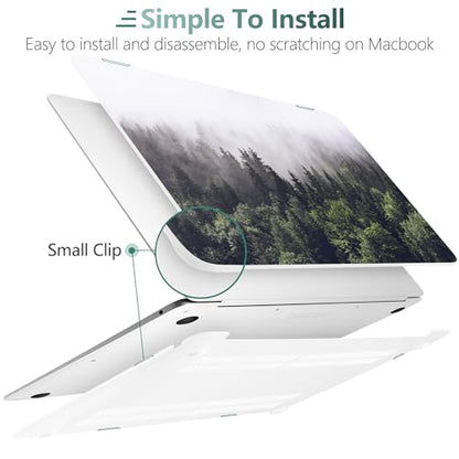 DONGKE Compatible with MacBook Air 13 inch Case 2021 2020 2019 2018 Release A2337 M1 A2179 A1932 with Retina Display & Touch ID, Plastic Hard Shell & Keyboard Cover - Forest - color: Forest