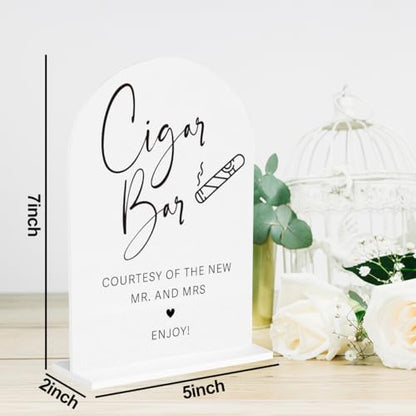 Cigar Bar Sign Wedding Engagement Party Table Desk Acrylic Decor - color: Cigar Bar