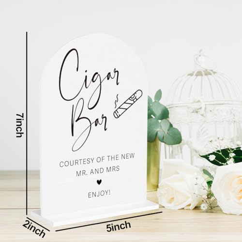 Cigar Bar Sign Wedding Engagement Party Table Desk Acrylic Decor - color: Cigar Bar