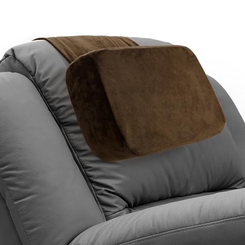 HOMBYS Memory Foam Neck Pillow for Recliner, Adjustable Headrest Cushion with Soft Plush Fabric and Medium Firm Filling, Design for Recliner Sofa Armchair, Machine Washable and Non-slip (Coffee Color) - color: Coffee