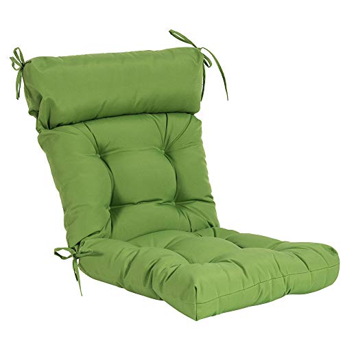 QILLOWAY Outdoor Rocking Chair Cushions Set of 2, 100% Polyester Waterproof Patio Rocking Chair Cushion, High Back Weatherproof Chair Pad for Adirondack & Outdoor Furniture, Green - color: Green