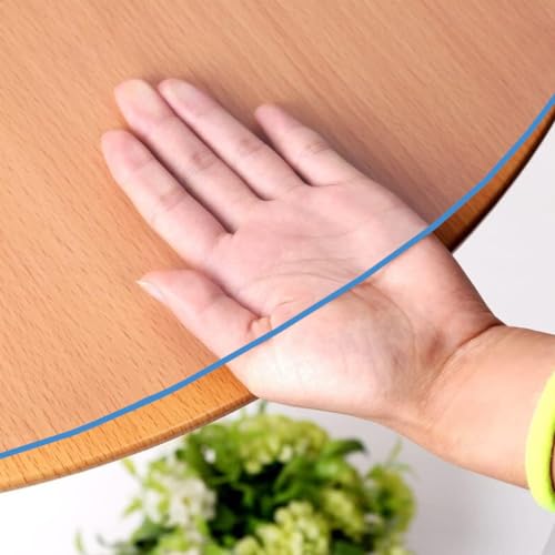 1.5mm Thick 24 Inch Round Clear PVC Table Runner Cover Protector Plastic Circle Table Pad Mat for Dining Room Table Coffee Table Bistro Bar Kitchen Coutertop Waterproof No Plastic Smell - color: Round New Clear 1.5mm, size: 24" x 24"