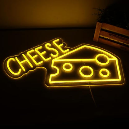 23.6"x13.6" Large Size Cheese Neon Signs for Business，Neon Lights for Cheese Shop Led Business Signs Suitable for Fast Food shops Christmas Birthday Party Gift - style: Cheese
