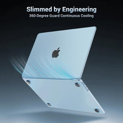 MOSISO Ultra-Thin & Seamlessly Closes Cover Compatible with MacBook Air 13 inch Case M5 M4 M3 M2 2026-2022 A3449 A3240 A3113 A2681, 2 in 1 Kit Anti-Fingerprints Shell for Mac Air 13.6, Sky Blue Clear - color: Sky Blue Clear