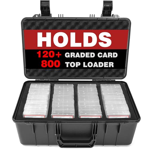 Graded Card Case - Storage Box for 120+ CSG, BGS, SGC, Top Loaders Graded Sports Trading Cards with 6 EVA Foam - size: XXL (holds 120+ Graded Cards)