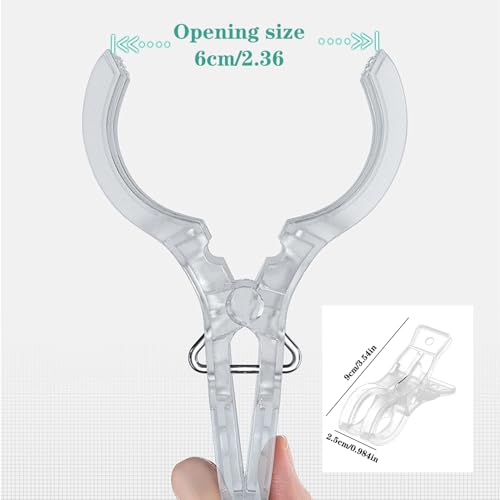 20 Pack Plastic Transparent Balloon Arch Clips for Backdrop | 3.5 Inch Heavy-Duty Spring Clamps for Birthday Decoration Accessories Beach Towels Crafts Swimming Pool Photography Studios