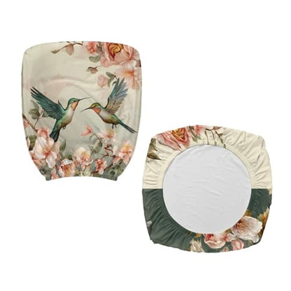 Hummingbird Flower Office Chair Covers Stretchable Computer Office Chair Seat Cover Removable Desk Accessories Floral Print Chair Slipcover Protector Universal Rotating Desk Chair Covers - color: Hummingbird Flower