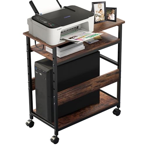 TooCust Computer Tower Stand, Computer & Machine Carts, Computers Towers Floor Stand, PC Towers Shelf, 3-Tier PC Tower Floor Stand with Side Shelf, Mobile Rolling CPU Holder Cart for Home Office - style: Small(for mini and mid tower)