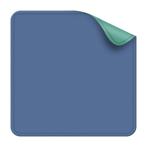 Dual Sided Leather Desk Mat - Waterproof Desk Pad - Ideal for Large Mouse Pad and Desk Mats on Top of Desks (Blue, 11"*8") - color: Blue, size: 11"*8"