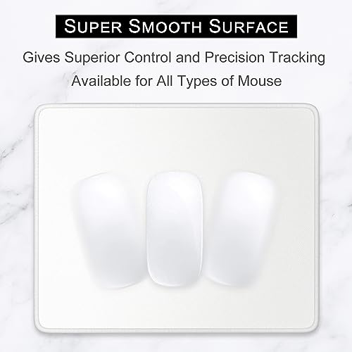 Hsurbtra Mouse Pad, Premium-Textured Square Mousepad 10.2 x 8.3 Inch, Stitched Edge Anti-Slip Waterproof Rubber Pretty Cute Computer Mat for Office Gaming Laptop Women Kids Ivory White - color: Ivory White, size: Square Mousepad (10.2" x 8.3")