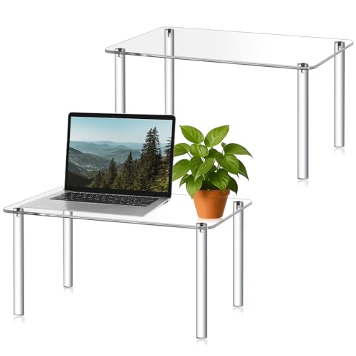 1 Pcs 17 Inch Extra Large Acrylic Risers Display Stands Rectangular 4-leg Acrylic Plant Stand, 6mm Thick Clear Shelf Riser Display Stands for Decor Collectibles Figures and Item Photography - color: Acrylic, size: 17×11×9in