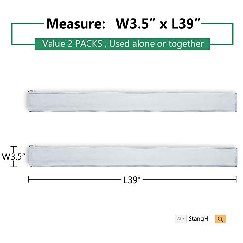 StangH Cable Management Sleeve with Zip-up - 39 Inch Durable Adjustable Cord Sleeve Wire Cover Concealer Wrap Protect Cables from Pets Chewing for Computer/TV, Greyish White, 2 Pcs - color: Greyish White, size: 39"L x 3.5"W-2PACKS