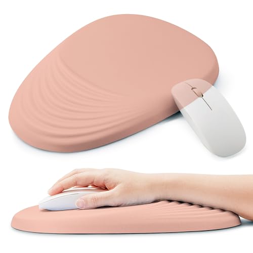 Ergonomic Mouse Pad with Wrist Support, Memory Foam Wrist Rest for Pain Relief & Carpal Tunnel, Non-Slip Base for Office, Computer, PC, Laptop (12x8x1.2inch, Light Orange) - color: 17 Light Orange