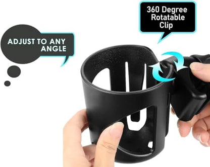 New Stroller Cup Holder for Stanley Quencher H2.0 (30 & 40 Oz. Models), Also Compatible with Stanley IceFlow (20 & 30 Oz. Models) - Black - color: black