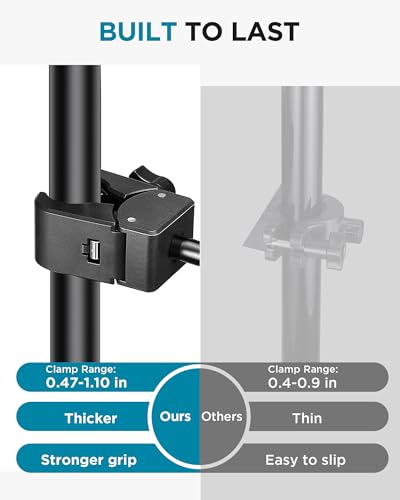 InnoGear Mic Stand Phone Holder, Flexible Gooseneck Mount Clamp for Microphone Boom Arm Tube Pipes Music Accessories for iPhone 16 15 14 13 12 MAX Pro Samsung Galaxy All Smartphones (Pack of 2) - size: Compact (Pack of 2)