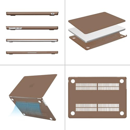 MOSISO Compatible with MacBook Air 13 inch Case M5 2026 M4 2025 M3 M2 2024-2022 A3449 A3240 A3113 A2681, Scratches-Resistant Protective Hard Shell for MacBook Air 13.6 inch Case, Caramel Brown - color: Caramel Brown