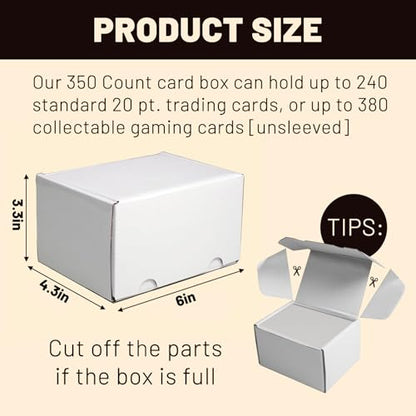 NUMINA 7 Pack 350 Small Card Storage Boxes, Heavy Duty Cardboard Game Card Organizer with Dividers for TCG, MTG, Sports & Trading Cards, Shipping Boxes for Collectors & Sellers - size: 6 in (7-Pack)