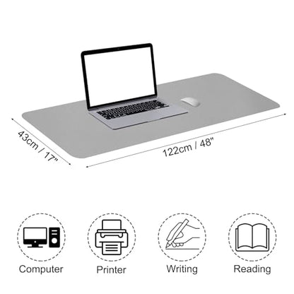 PATIKIL Desk Mat, 48"x17" Waterproof PU Leather Desktop Protector Dual Sided, Light Grey - color: Light Grey, size: 48"x17"