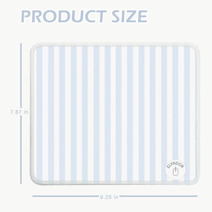 Mouse Pad for Desk with Stitched Edge, Premium Cute Washable Mouse Pads. Computer Mousepad with Non-Slip Rubber Base, Mousepads for Laptop, 9.25x7.75x0.12 inch (Blue Stripes) - color: Blue Stripes