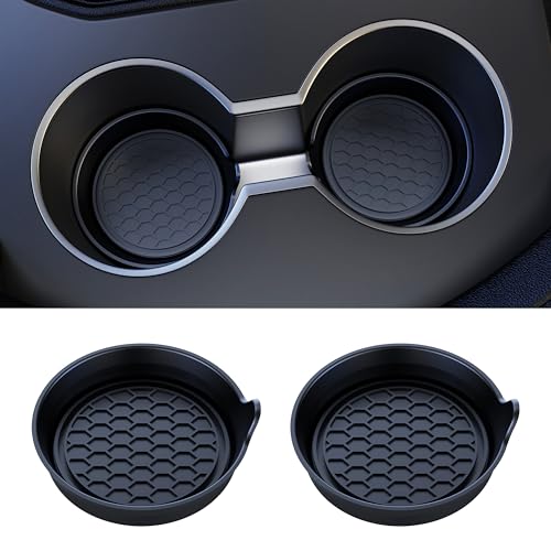 Amooca Car Cup Coaster Universal Automotive Waterproof Non-Slip Cup Holders Sift-Proof Spill Holder Car Interior Accessories 2 Pack Black - color: Black Solid, size: 2 Pack