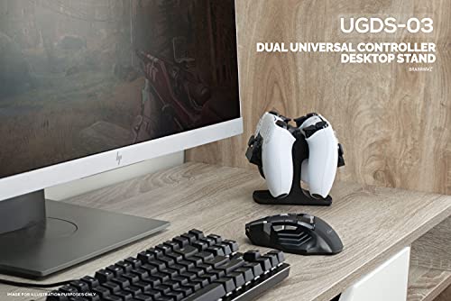 Dual Game Controller Desktop Holder Stand - Universal Design for Xbox ONE, PS5, PS4, PC, Steelseries, Steam & More, Reduce Clutter UGDS-03 (Black) - color: UGDS-03 Black