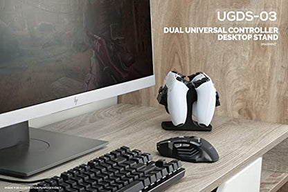 Dual Game Controller Desktop Holder Stand - Universal Design for Xbox ONE, PS5, PS4, PC, Steelseries, Steam & More, Reduce Clutter UGDS-03 (Black) - color: UGDS-03 Black