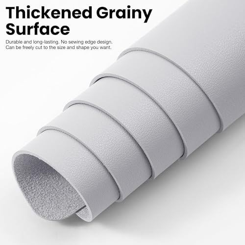 ALOANES Extra Large PU Leather Mouse Pad, Waterproof Desk Pad with Non-Slip Rubber Base, Smooth Gliding Surface for Office & Home, 40"x90" Large Desktop Mat, Light Grey - color: Light Grey