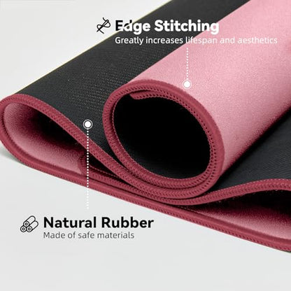 Reniteco Waterproof Large Gaming Mouse Pad with Durable Stitched Edges, Non-Slip Rubber Base, Grainy Jacquard Mouse Mat Desk Pad for Home Office Gaming, 31.5''x11.8''x0.12'', Pink - color: Pink, size: 31.5''x 11.8''x0.12"