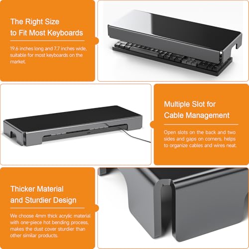 BEEGO Mechanical Computer Keyboard Cover - Black Acrylic Keyboard Cover Keyboard Dust Cover Mechanical Keyboard Cover Full Size Keyboard Protector - color: Black, size: 1 PCS