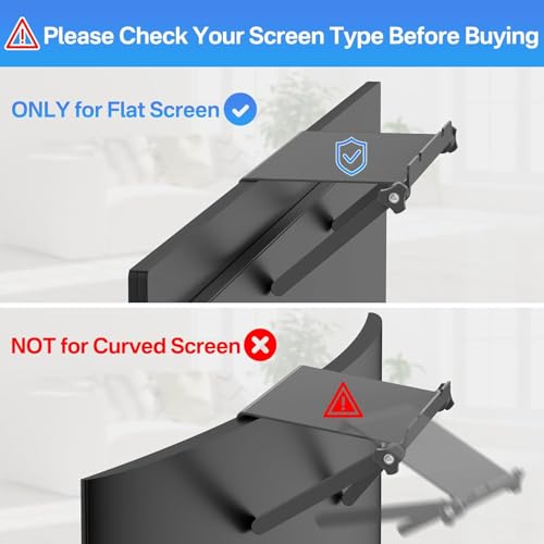 TV Top Shelf Adjustable Screen Mount Organizer 1 Pack for Soundbar, Cable Box, Speakers, Remote 7.2 X 4.5 in