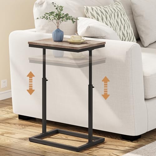 TUTOTAK End Table, Side Table, Tall Couch Table, Sofa Table, Living Room, Bedroom,Greige TB01BG083P - color: Greige, size: 1 Pack, style: Large