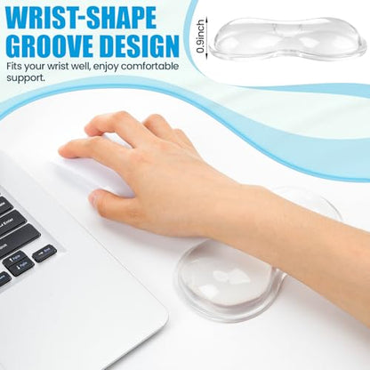 Foilswirl 8 Pack Silicone Gel Wrist Rest for Mouse Keyboard Employee Appreciation Gifts Ergonomic Clear Gel Wrist Rest Cushion, Mouse Support Pad Cool Hand Pillow for Colleagues Team Office Working