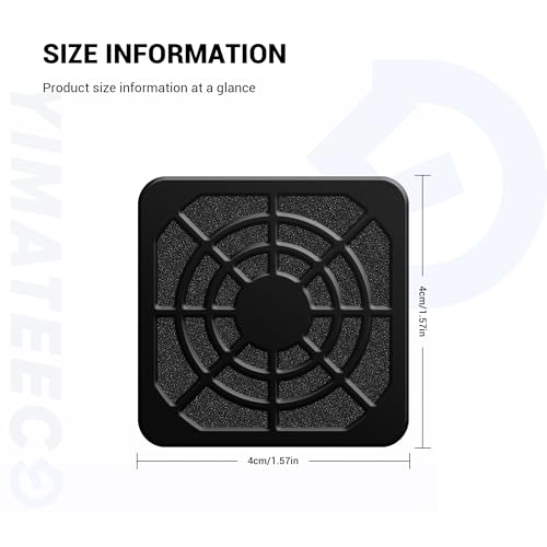 40mm Fan Filter Dustproof Cover, 2 Pack Dust Filter PC Case Fan Grill ABS Protective Dust Guard Mesh Cover for DIY Computer Case Fans, Effective Dustproof Protection (40 * 40mm) - color: 40*40mm - Black, size: Plastic Dustproof Cover- 2 Pack