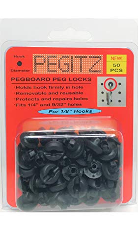 Pegboard Peg Locks 50PCS (1/8 inch, Black) - color: Black, size: 1/8 Inch