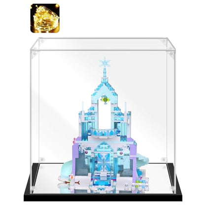 Acrylic Display Case for Collectibles Assemble Acrylic Display Box for Lego 43172 Castle Building Toys Clear Acrylic Case for Display Trophy Figures Dolls(Black,13.8*9.8*13.8 inch) - size: 13.8*9.8*13.8 inch