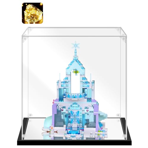 Acrylic Display Case for Collectibles Assemble Acrylic Display Box for Lego 43172 Castle Building Toys Clear Acrylic Case for Display Trophy Figures Dolls(Black,13.8*9.8*13.8 inch) - size: 13.8*9.8*13.8 inch