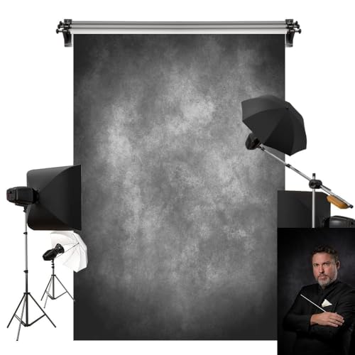 Kate 5x7ft Gray Texture Backdrop Gray Purple Abstract Portrait Headshot Backgrounds for Photoshoot, Photo Video Studio Prop - color: Grey, size: 5x7ft