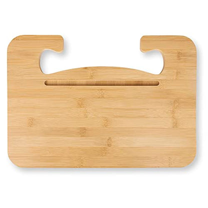 lebogner Steering Wheel Tray, Car Tray for Eating, Hook On Steering Wheel Desk for Food, Laptop and Car Accessories, Car Road Trip Must Haves Gadgets Car Table (Bamboo Wood) - color: Bamboo Wood
