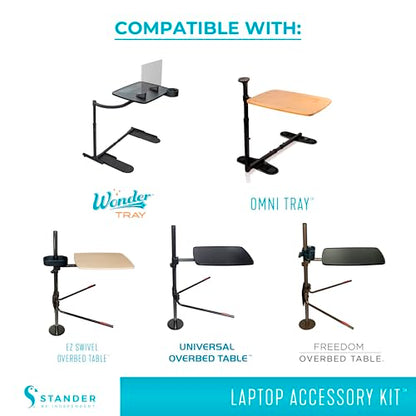 Stander Laptop Accessory Kit, Cup Holder and Anti-Slip Rubber Elevated Computer Laptop Wedges for Stander Wonder Tray and Able Life Overbed Tables