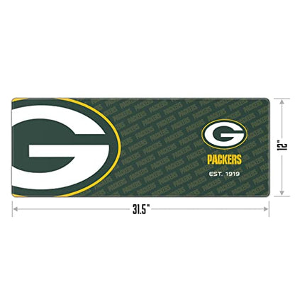 YouTheFan NFL Officially-Licensed Logo Series Desk Pad SMU - Water and Stain Resistant, Heavy-Duty Non-Slip Rubber Backing - fits Under Mouse, Computer and Keyboard - size: One Size, style: Green Bay Packers