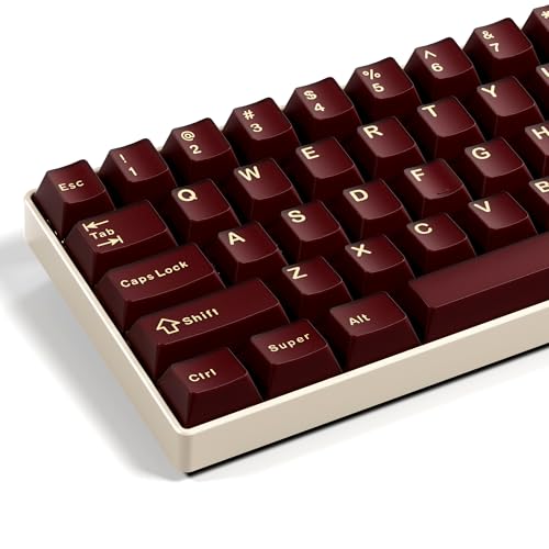 GMKWTL XVX Red Keycaps, Double Shot PBT Keycap Set 75 Percent, Cherry Profile Keyboard Keycaps Compatibility with ANSI Layout MX Switches Mechanical Keyboard - color: Red