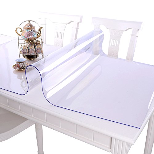 NECAUX Custom 12 x 18 Inch Clear Desk Cover Protector, 1.5mm Thick Plastic Desk Pad Mat, Table Cover Tablecloth Protector for Office Computer Writing Desk, Side Table, End Table, Night Stand, Dresser - color: Clear 1.5mm, size: 12" x 18"
