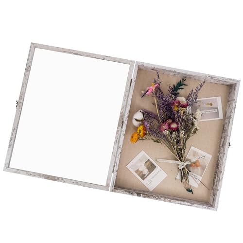 Shadow Boxes Display Cases 16x20 with Removable Shelves, 2.2 Inch White Deep Shadow Box Frame for Keepsake Collectibles, Coins Military Medals Pins Wedding Flowers - color: White, size: 16*20