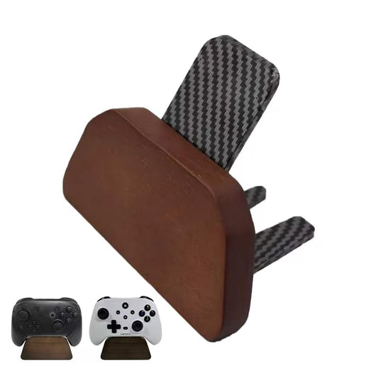 Solid wood gamepad stand, game equipment, controller stand, suitable for Xbox, PS4, PS5, is a good helper for organizing gamepads on the desk, and also the best gift for your son, husband, boyfriend - color: carbon fiber