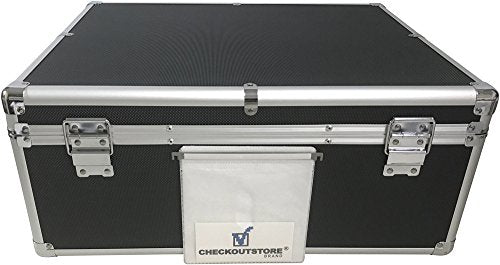 CheckOutStore (1) Aluminum CD/DVD Media Hanging Sleeves Storage Box (Black/Holds 600 Discs) - color: Black